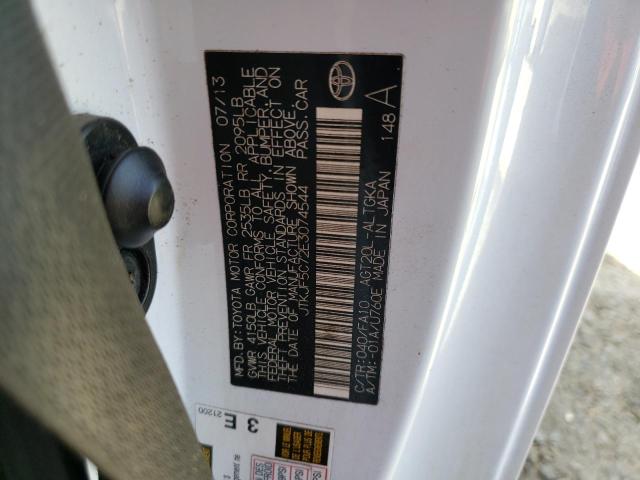 JTKJF5C72E3074544 - 2014 TOYOTA SCION TC 白色 照片 12