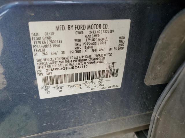 2FMPK3G98JBC47180 - 2018 FORD EDGE SE Blau Foto 13