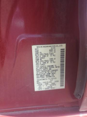 5N1AR18W15C717050 - 2005 NISSAN PATHFINDER LE RED photo 13