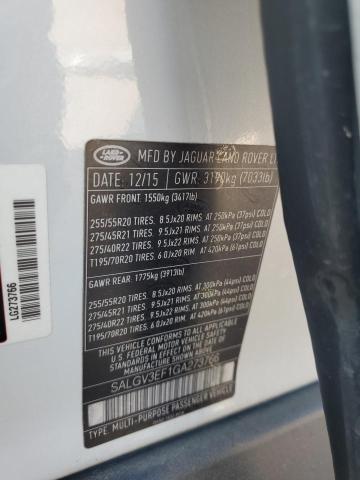 SALGV3EF1GA273766 - 2016 LAND ROVER RANGE ROVE AUTOBIOGRAPHY WHITE photo 13