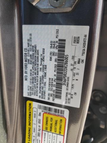 3FA6P0RU2DR286005 - 2013 FORD FUSION TITANIUM HEV GRAY photo 12