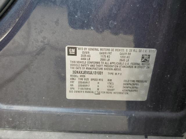 3GNAXJEV0JL131001 - 2018 CHEVROLET EQUINOX LT BLUE photo 13