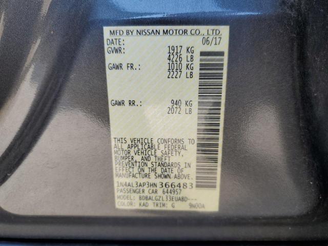 1N4AL3AP3HN366483 - 2017 NISSAN ALTIMA 2.5 GRAY photo 13