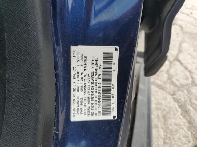 SHSRD78843U116413 - 2003 HONDA CR-V EX BLUE photo 12