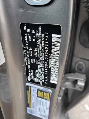 5XXGU4L39GG089723 - 2016 KIA OPTIMA EX SILVER photo 12