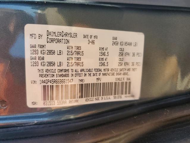 1A4GP45R66B661547 - 2006 CHRYSLER TOWN & COU 青色 照片 13