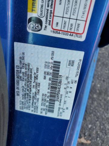 3FAHP0HA4CR386119 - 2012 FORD FUSION SE BLUE photo 12