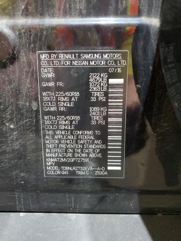 KNMAT2MV2GP727591 - 2016 NISSAN ROGUE S BLACK photo 14