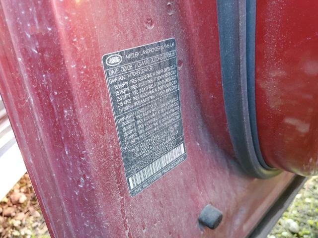SALSK25458A168337 - 2008 LAND ROVER RANGE ROVE HSE RED photo 10