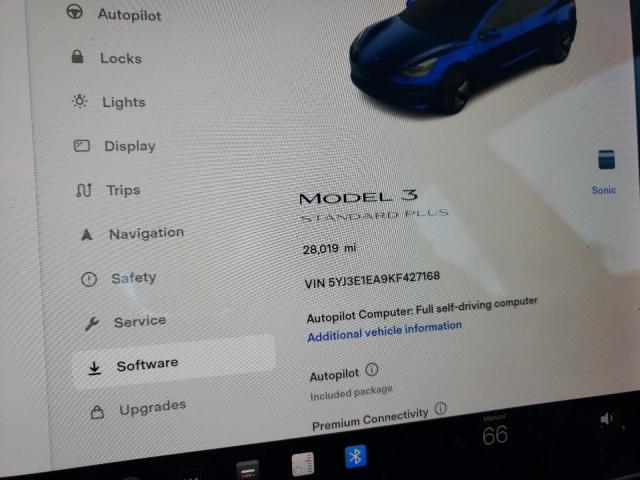 5YJ3E1EA9KF427168 - 2019 TESLA MODEL 3 BLUE photo 9