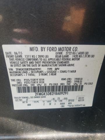 2FMGK5D82FBA09291 - 2015 FORD FLEX LIMITED Boz foto 13