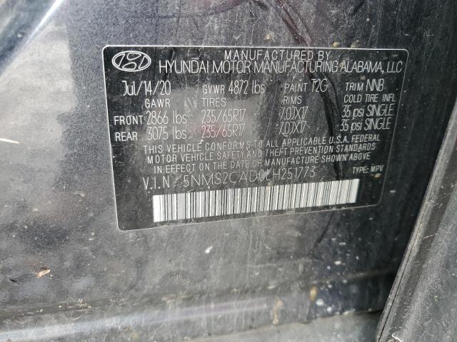 5NMS2CAD0LH251773 - 2020 HYUNDAI SANTA FE SE GRAY photo 13