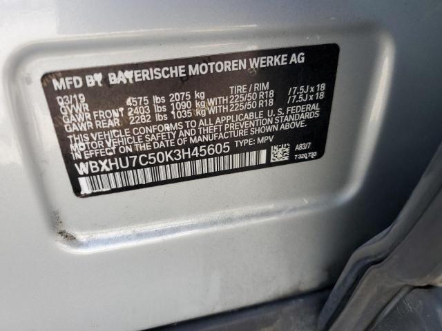 WBXHU7C50K3H45605 - 2019 BMW X1 SDRIVE28I SILVER photo 13