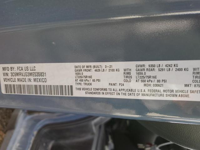 3C6MRVJG3ME535831 - 2021 RAM PROMASTER 3500 HIGH 蓝色 照片 13