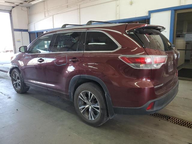 5TDJKRFH1GS312397 - 2016 TOYOTA HIGHLANDER XLE MAROON photo 2