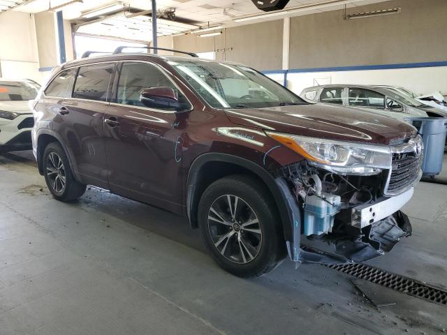 5TDJKRFH1GS312397 - 2016 TOYOTA HIGHLANDER XLE MAROON photo 4