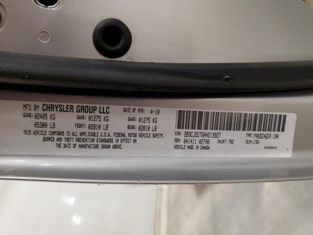 2B3CJ5DT6AH219927 - 2010 DODGE CHALLENGER R/T SILVER photo 12