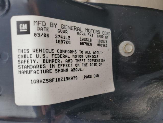 1G8AZ58F16Z196979 - 2006 SATURN ION LEVEL 2 BLUE photo 12