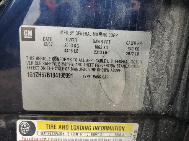 1G1ZH57B184190991 - 2008 CHEVROLET MALIBU 1LT BLUE photo 12