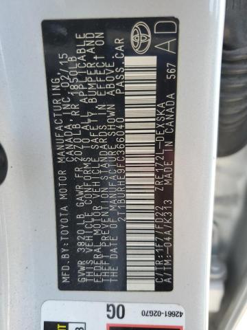 2T1BURHE9FC366040 - 2015 TOYOTA COROLLA L 灰色 照片 23