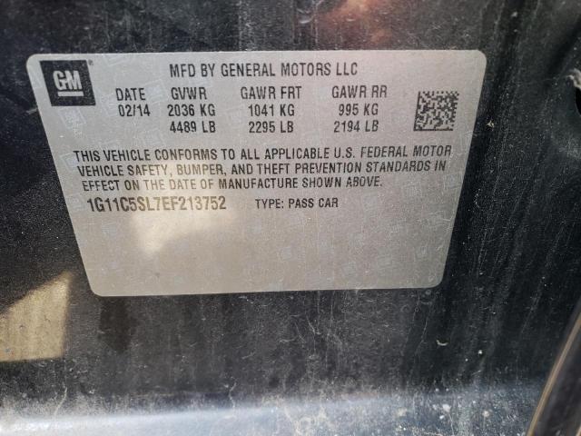 1G11C5SL7EF213752 - 2014 CHEVROLET MALIBU 1LT CHARCOAL photo 10