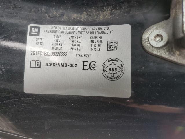 2G1FC1E32D9220223 - 2013 CHEVROLET CAMARO LT BLACK photo 12