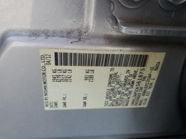 1N4AL2AP5CN561875 - 2012 NISSAN ALTIMA BASE SILVER photo 12