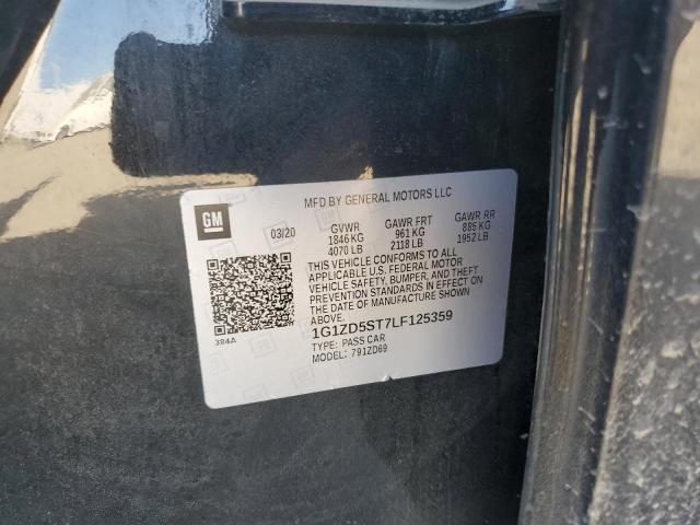 1G1ZD5ST7LF125359 - 2020 CHEVROLET MALIBU LT BLACK photo 12