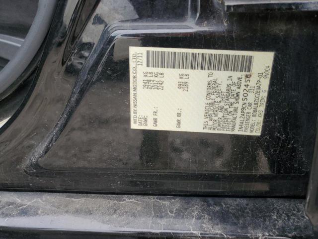 1N4AL2AP9CN502456 - 2012 NISSAN ALTIMA BASE 黑色 照片 12