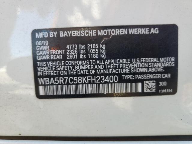 WBA5R7C58KFH23400 - 2019 BMW 330XI WHITE photo 13