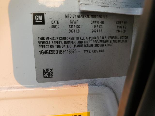 1G4GE5ED1BF113525 - 2011 BUICK LACROSSE CXS WHITE photo 12