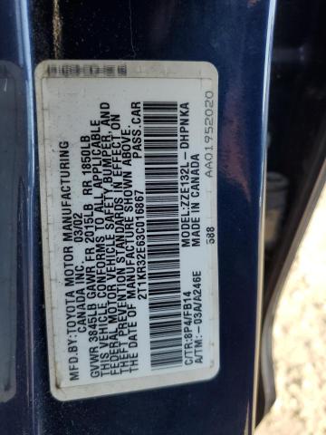 2T1KR32E63C016867 - 2003 TOYOTA COROLLA MA XR BLUE photo 13