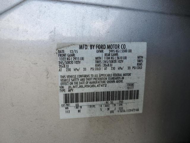 2LMTJ6LR9GBL47472 - 2016 LINCOLN MKX RESERVE SILVER photo 14