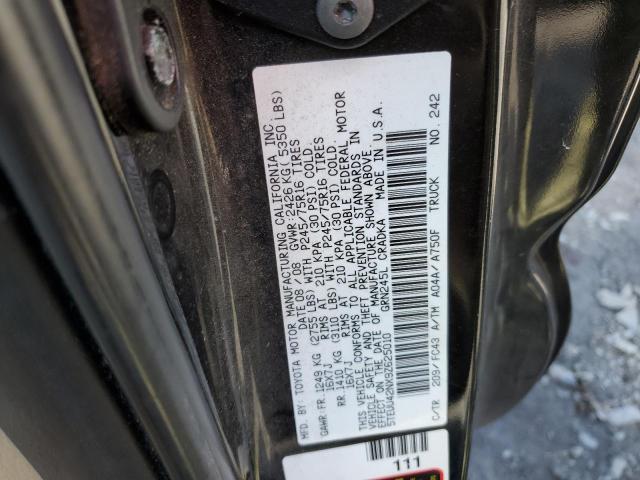 5TEUU42NX9Z625010 - 2009 TOYOTA TACOMA ACCESS CAB შავი ფოტო 12