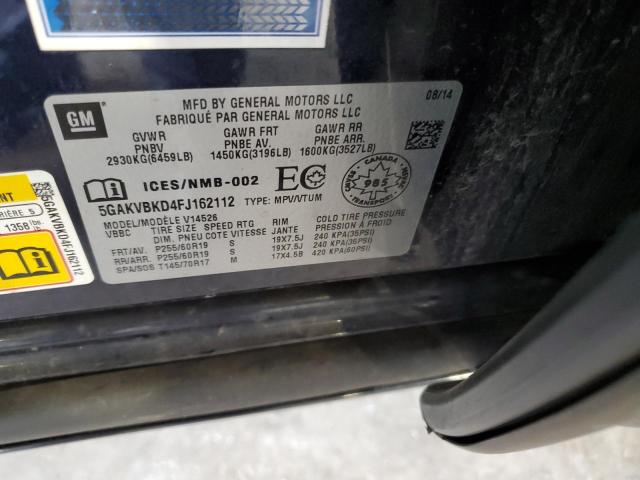 5GAKVBKD4FJ162112 - 2015 BUICK ENCLAVE ლურჯი ფოტო 13