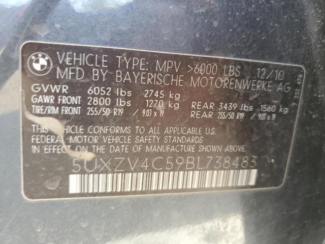 5UXZV4C59BL738483 - 2011 BMW X5 XDRIVE35I CHARCOAL photo 14