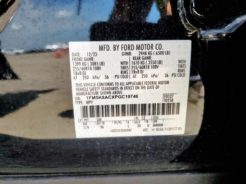 1FM5K8ACXPGC19746 - 2023 FORD EXPLORER POLICE INTERCEPTOR BLACK photo 14