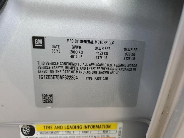 1G1ZE5E75AF322264 - 2010 CHEVROLET MALIBU LTZ Gümüş foto 12