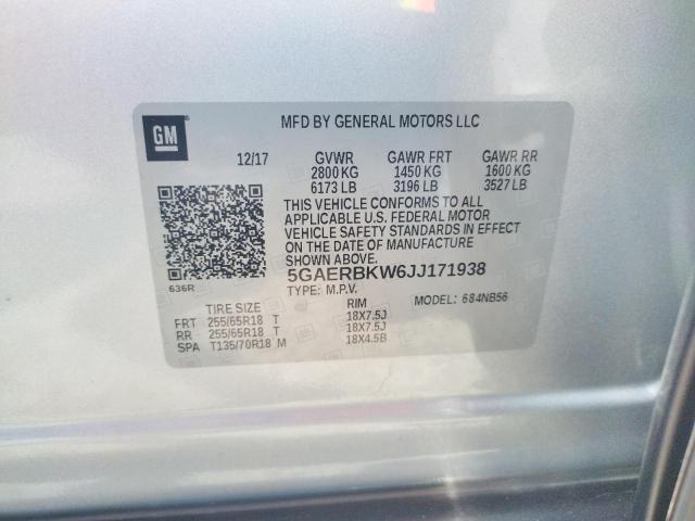 5GAERBKW6JJ171938 - 2018 BUICK ENCLAVE ESSENCE Gümüş foto 13