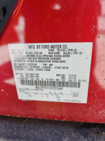 MAJ3P1TE1JC225569 - 2018 FORD ECOSPORT SE Rojo foto 13