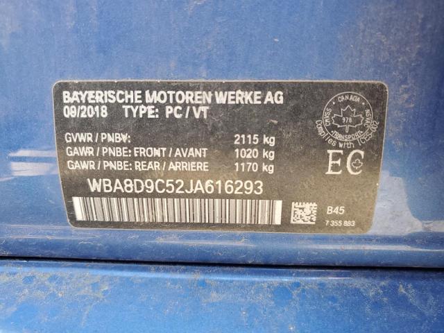 WBA8D9C52JA616293 - 2018 BMW 330 XI BLUE photo 12