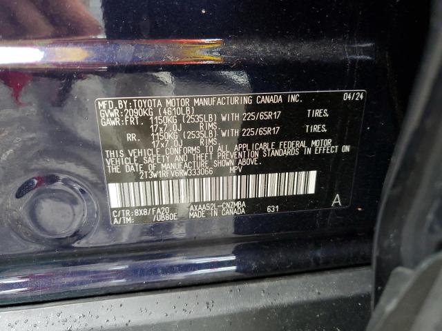 2T3W1RFV6RW333066 - 2024 TOYOTA RAV4 XLE 蓝色 照片 12