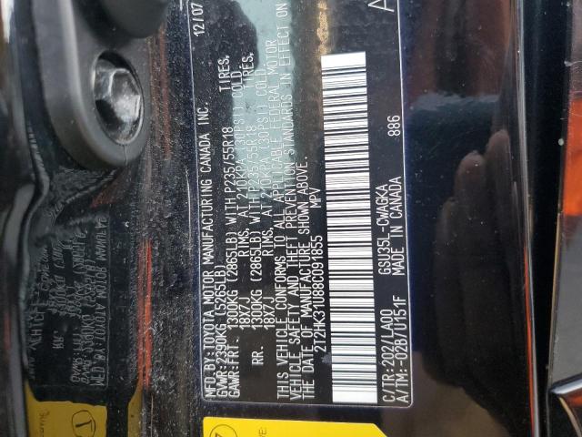 2T2HK31U88C091855 - 2008 LEXUS RX 350 BLACK photo 13