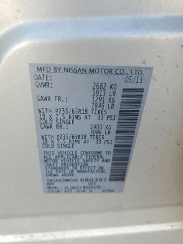 5N1AR2MM5DC680397 - 2013 NISSAN PATHFINDER S Արծաթագույն լուսանկար 12