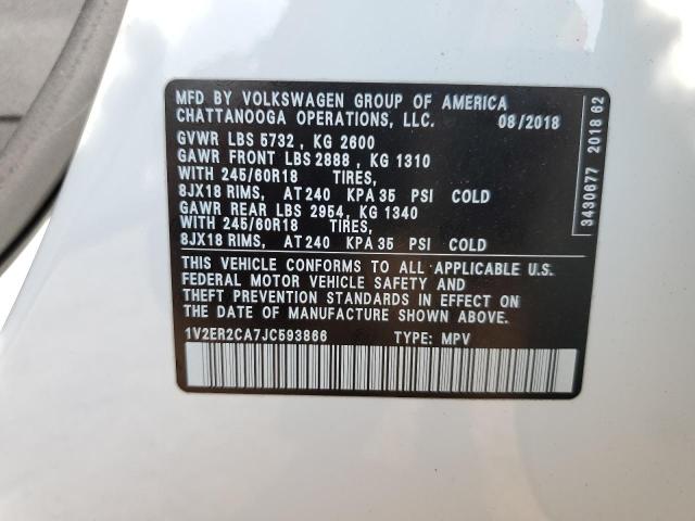 1V2ER2CA7JC593866 - 2018 VOLKSWAGEN ATLAS SEL Ağ foto 13