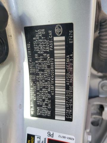 4T1BF1FK4CU580870 - 2012 TOYOTA CAMRY BASE Silber Foto 13