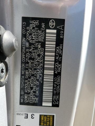 JTKJF5C73E3075802 - 2014 TOYOTA SCION TC 银色 照片 12