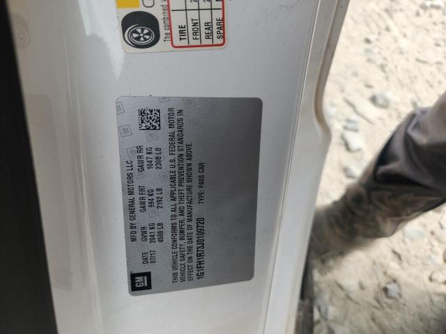 1G1FH1R73J0109720 - 2018 CHEVROLET CAMARO SS WHITE photo 13