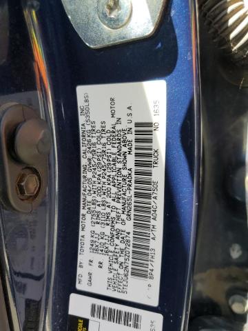 5TEJU62N75Z072874 - 2005 TOYOTA TACOMA DOUBLE CAB PRERUNNER BLUE photo 12