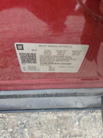 1GNEVGKW4KJ305880 - 2019 CHEVROLET TRAVERSE LT RED photo 13